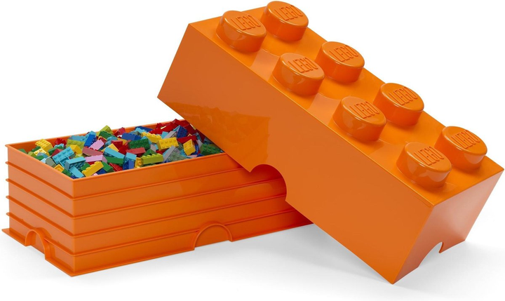 Pojemnik w kształcie klocka LEGO Storage Brick 8 Pomarańczowy (40041760) - obraz 3