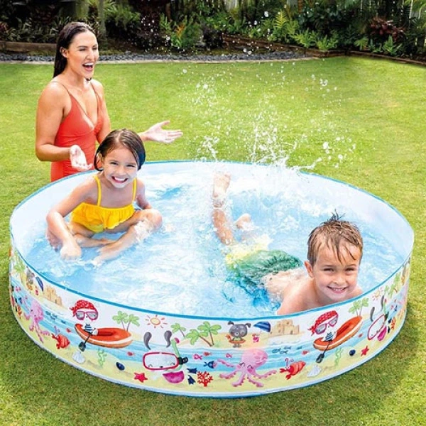 Детский каркасный бассейн Intex 152 х 25 см, с шариками и подстилкой, Пляж на мелководье (IP-172997) - изображение 3