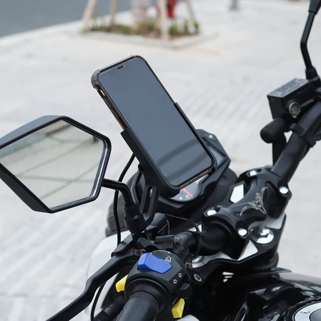 Металевий тримач для телефона на мотоцикл або велосипед з USB зарядкою Addap BPH04 black, діагональ від 4" до 6,5" - зображення 8