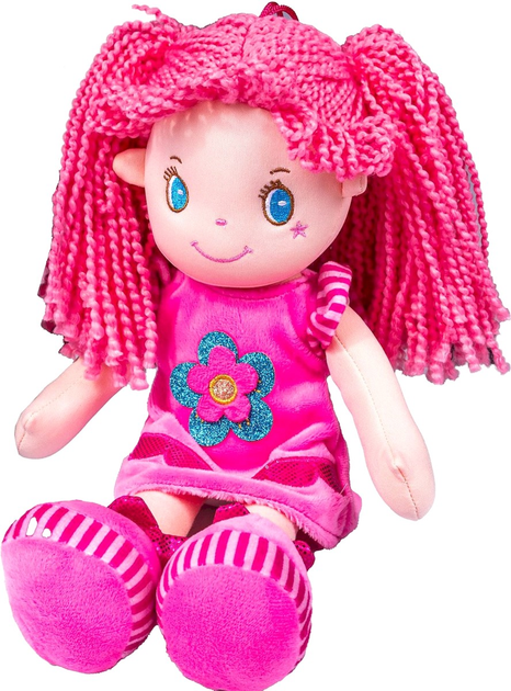 Lalka Smily Play "Szmacianka" w różowej sukience z kwiatkiem 35 cm (5905375835873) - obraz 2