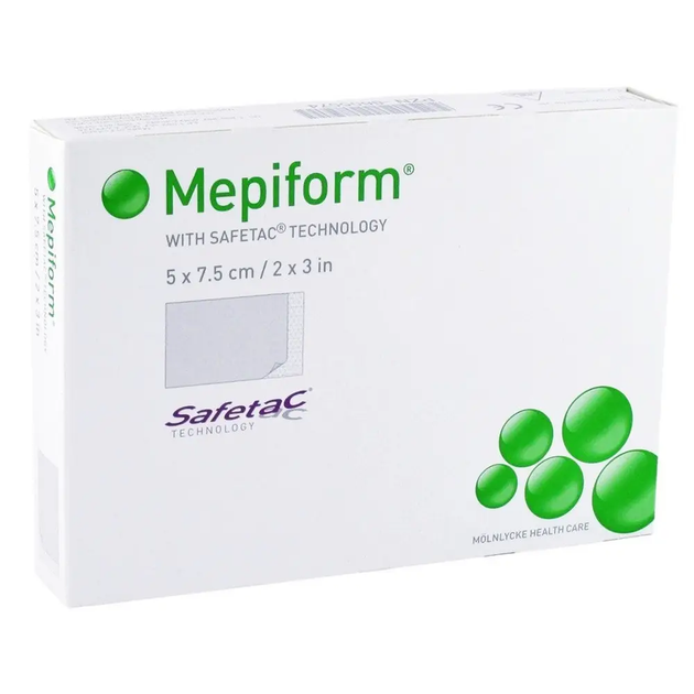 Мепіформ Mepiform 5х7,5см силіконовий пластир для лікування рубців - зображення 1
