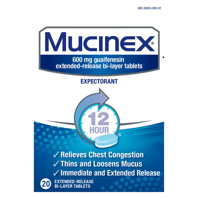 Муцинекс таблетки от кашля, Mucinex Expectorant 12 hours, 600мг 20шт - изображение 1