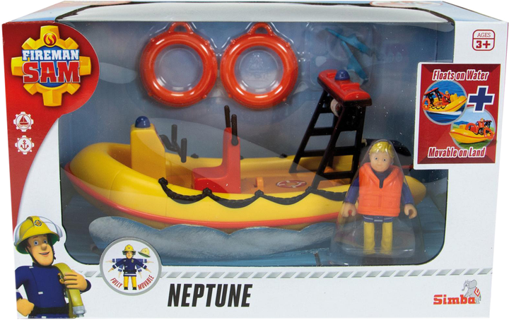 Zestaw zabawek Simba Pojazd Strażak Sam Łódź Neptun (4006592081805) - obraz 5