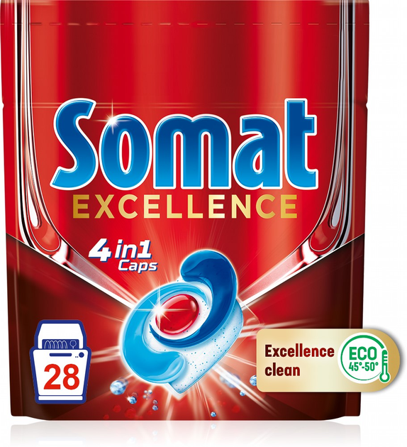 Таблетки для миття посуду в посудомийній машині Somat Exellence 4in1 Caps 28 таблеток (9000101576139) - зображення 2