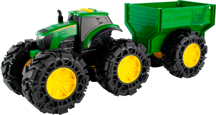 Zabawkowy traktor Tomy John Deere Monster Treads z przyczepą i dużymi kołami (0036881473534) - obraz 2