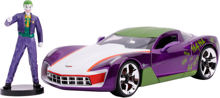 Metalowy samochód Jada Chevrolet Corvette Stingray Concept 2009 + figurka Jokera 1:24 (4006333068706) - obraz 2