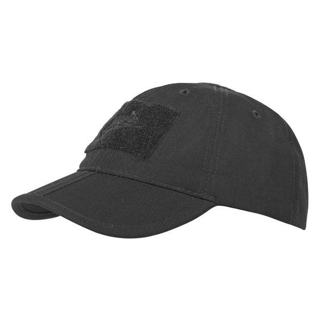 Бейсболка тактическая Helikon-tex ONE SIZE BASEBALL POLYCOTTON RIPSTOP BLACK (CZ-BBF-PR-01) - изображение 1