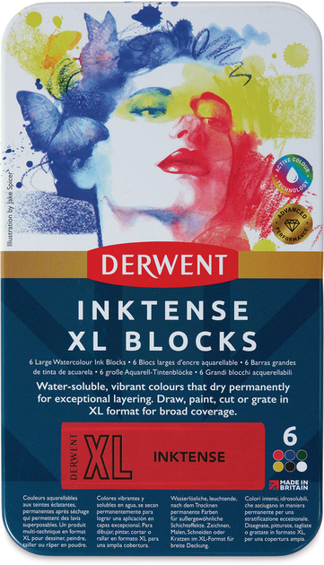 Zestaw bloków kolorowych Derwent Inktense Xl Blocks 6 szt (5028252635400) - obraz 1