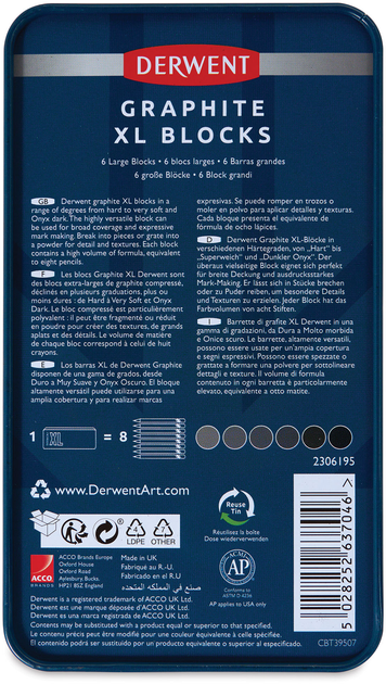 Набір графітових блоків Derwent Graphite XL Blocks 6 шт (5028252637046) - зображення 4