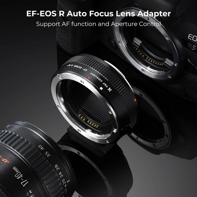 Автофокусний адаптер K&F Concept Canon EF на EOS R (EF-S на RF) для EOS RP R R6 R5 - зображення 2