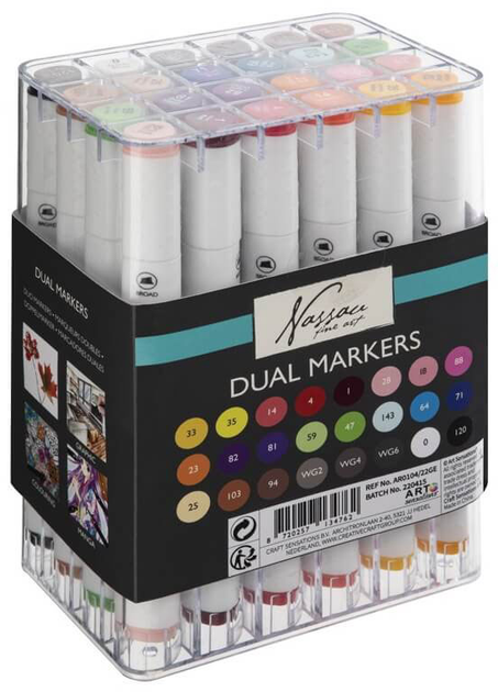 Zestaw markerów dwustronnych Nassau Fine Art Dual Markers Tip 24 szt (8720257134762) - obraz 2