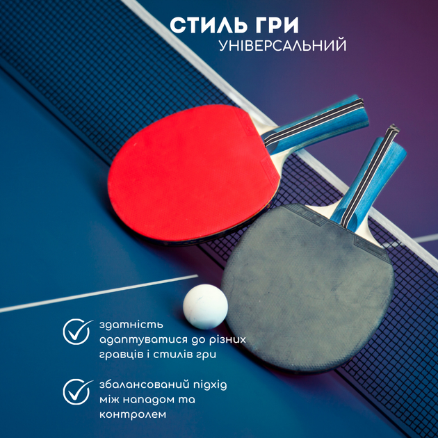 Набір для настільного тенісу маленького аматорська ракетка бюджетний тенісний комплект набір для гри пінг понг для дорослих у чохлі donic доник + 3 кульки в подарунок - зображення 2