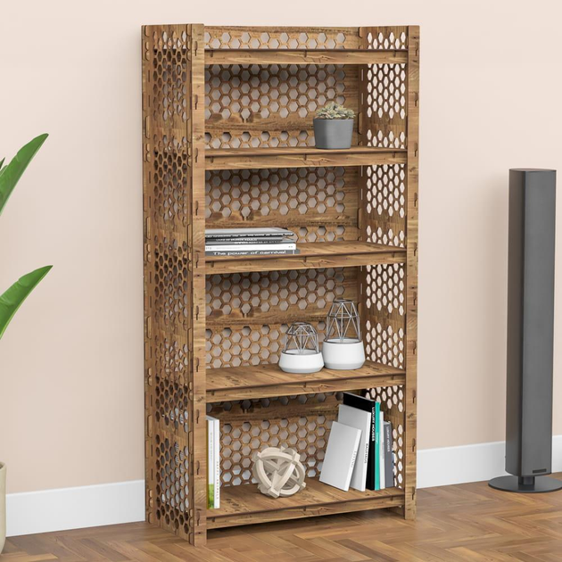 Стеллаж Книжный шкаф на 5 полок с задней стенкой Honeycomb-S (1500В х ...