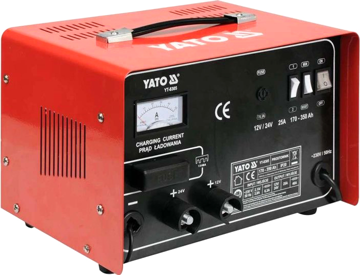 Зарядний прилад YATO 12/24V, 16А, 240Ah (YT-8304) - зображення 1