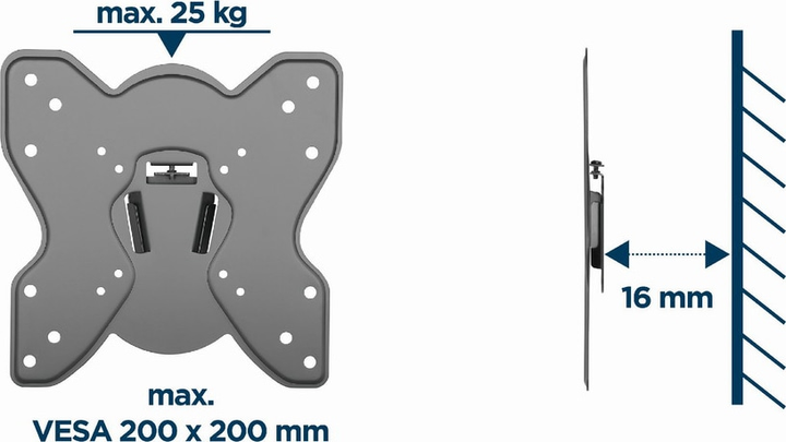 Uchwyt ścienny Gembird 23 - 42” (do 25 kg) (WM-42F-03) - obraz 6