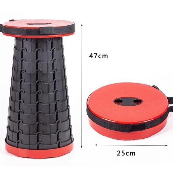 Складний табурет круглий пластиковий Кемпінг Telescopic stool туристичний стілець телескопічний - зображення 9