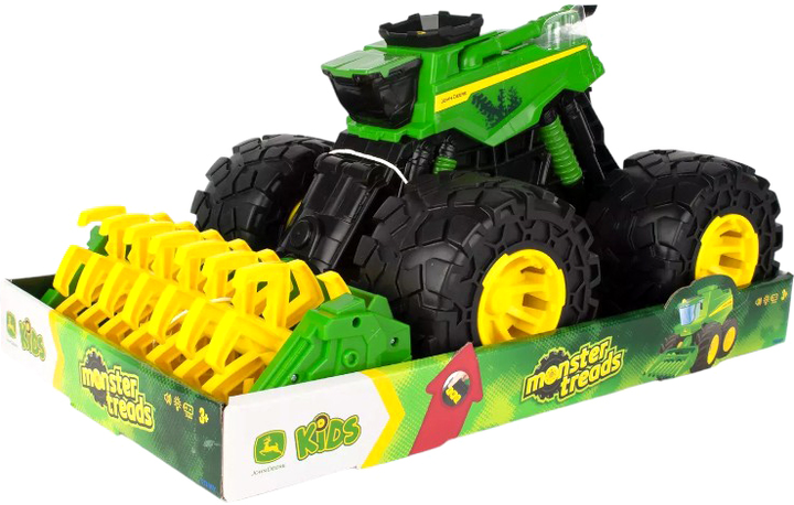 Zabawkowy kombajn zbożowy Tomy John Deere Monster Treads z młocarnią i dużymi kołami (0036881473299) - obraz 1
