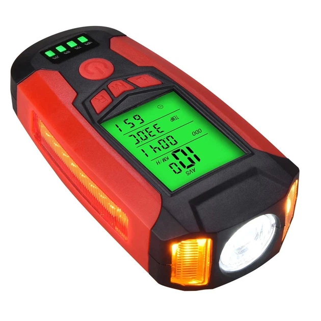 Аккумуляторный велофонарь + звонок + велокомпьютер AS0808 XPG+2LED(yellow)+COB(red) micro USB - изображение 4