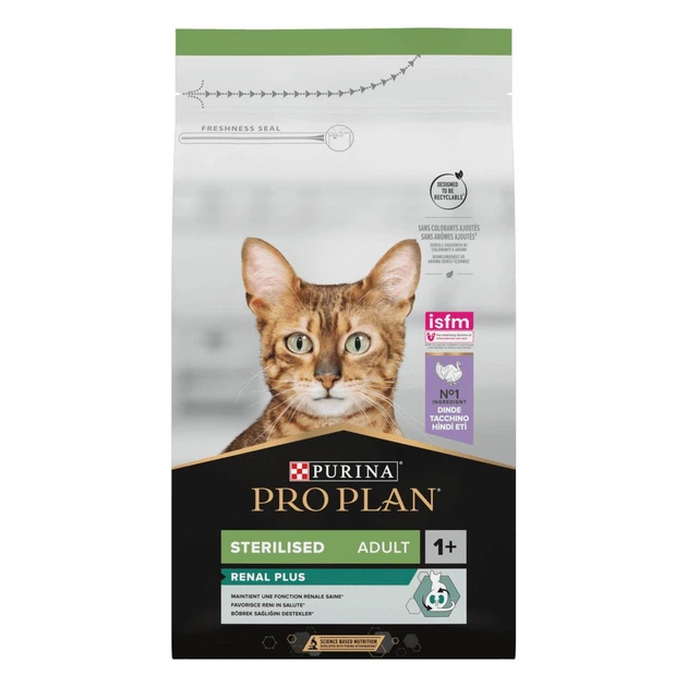 Сухой корм Purina Pro Plan Sterilised Adult 1+ Renal Plus с индейкой 3 кг - изображение 2