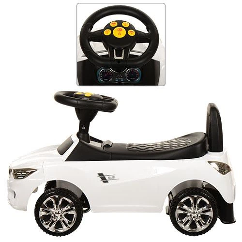 Детская каталка-толокар Bambi BMW со звуком мотора и музыкой белый (M 3147B-1) - изображение 3