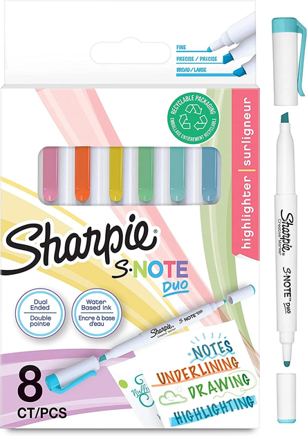 Zestaw flamastrów Sharpie S-Note Duo 8 szt (3026981821165) - obraz 1