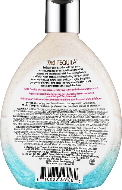 Крем для солярію із супербронзантами та захистом тату - Tan Incorporated Tiki Tequila 400x Double Shot Luxe Tanning 400ml (1120643-95378) - изображение 2