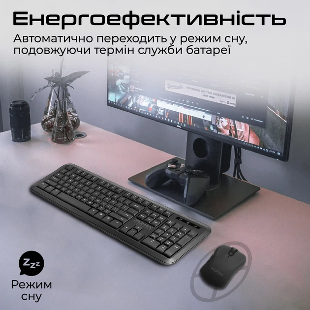 Комплект (клавиатура, мышь) беспроводной Promate ProCombo-6 Black - изображение 4