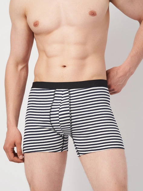 Трусы (3шт) Basic Collection XXL темно синий, салатовы в полоску, сине серый меланж 14380929563 - изображение 3