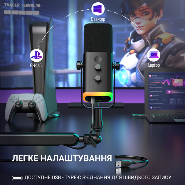 Мікрофон динамічний Fifine TAM8 USB/XLR Black - зображення 9