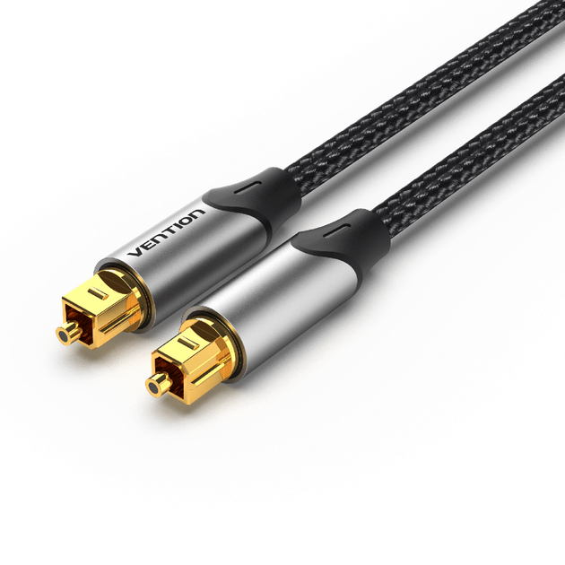 Кабель аудіо Vention Toslink оптоволоконний аудіокабель 2 м Gray (BAVHH) - зображення 2