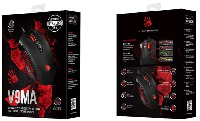 Миша A4Tech V9MA Activated Black, Optical, USB, Bloody, 4000 dpi, Extra Fire Button - зображення 4