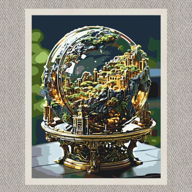 Картина по номерам 50*60 см Земной шар. Абстракция Оригами LW 3298 большой размер - изображение 2
