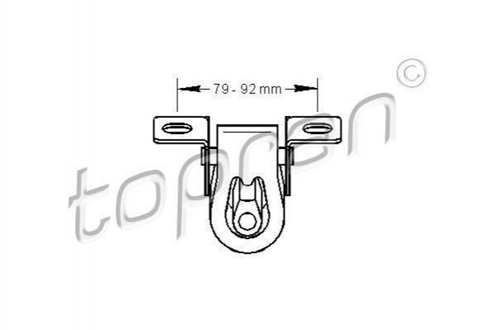 Кріплення вихлопної системи TOPRAN / HANS PRIES 103025 Volkswagen Transporter, Polo, Golf, Caddy, Vento 1H0253144, 1H0253144A, 1H0253144C - зображення 1