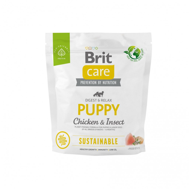 Сухой корм для щенков Brit Care Dog Sustainable Puppy 1кг, с курицей и ...