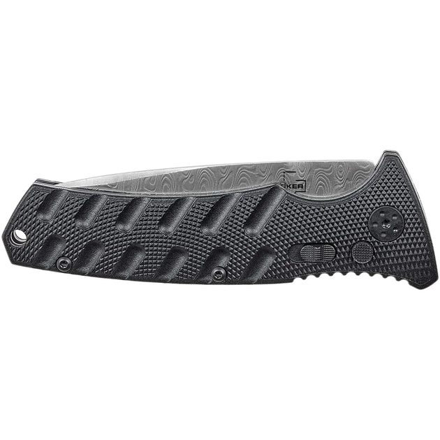 Нож складной автоматический Boker Plus Strike Damascus Чорний - изображение 4