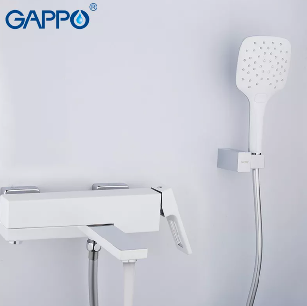 Змішувач для ванни GAPPO G3217-8, білий/хром - зображення 3