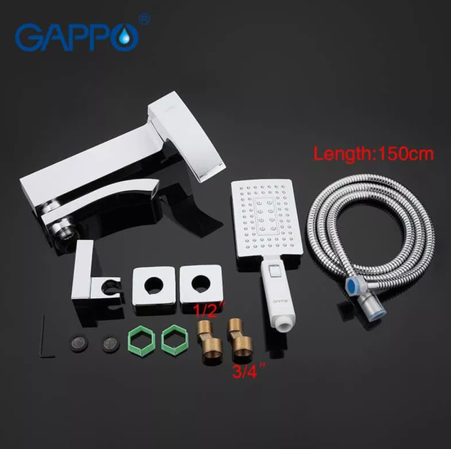 Смеситель для ванны GAPPO G3207-8, белый/хром - изображение 5