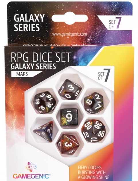 Zestaw kości Gamegenic Galaxy Series Mars 7 szt (4251715405093) - obraz 1