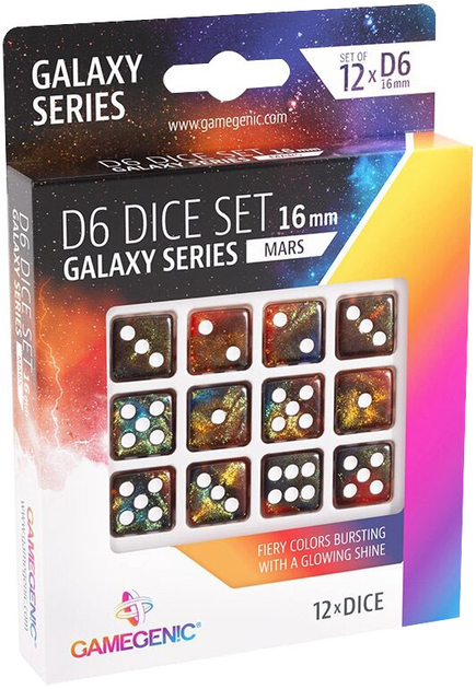 Zestaw kości Gamegenic Galaxy Series Mars 16 mm 12 szt (4251715405192) - obraz 1