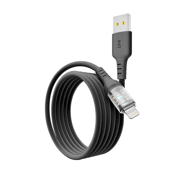 Кабель для зарядки и обмена данными USB YOKI YK-CY23 CYBER Series USB/Lightning 12W (2.4A/5V) 1.2m Черный - изображение 5