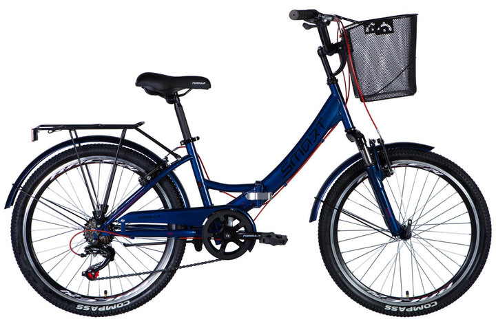 Велосипед сталь 24 Formula SMART FRW AM Vbr трещотка рама-15" синий с ...