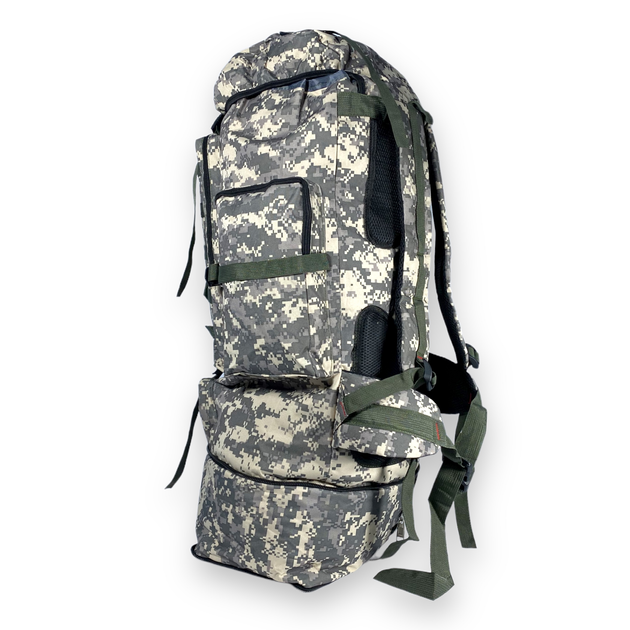 Тактично-туристичний рюкзак з розширенням, 90 л, розмір: 90(75)*40*25 см, сіро-зеленый піксель - изображение 2
