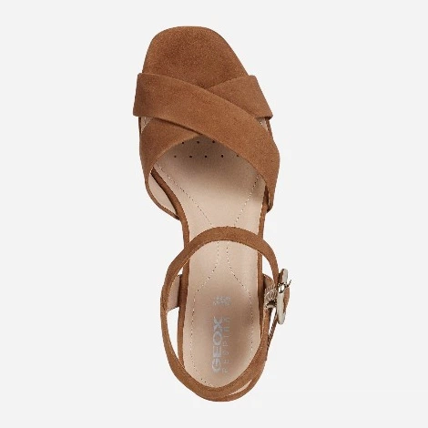Sandały damskie na słupku Geox D02HAB00021-C6001 37 24 cm Brązowe (8054730429145) - obraz 4