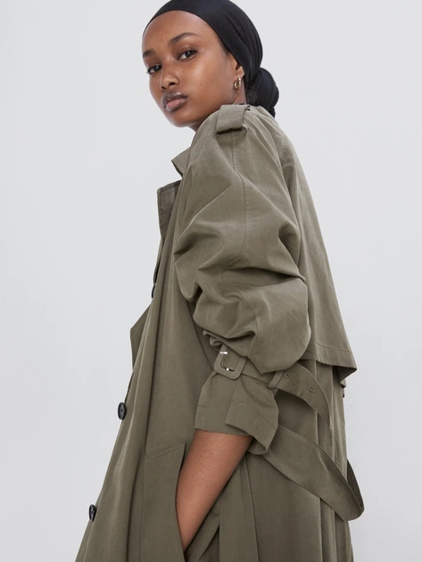 Тренч жіночий Zara 4369/240/505 S Хакі (04369240505024