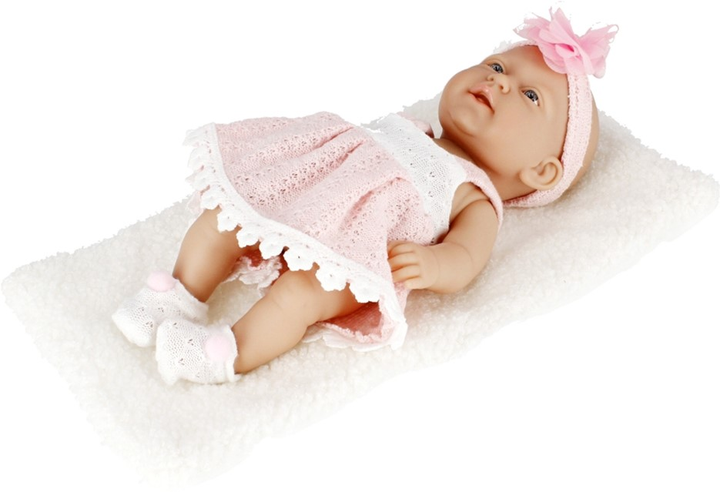 Пупс Pure Baby в рожевій сукні з пов'язкою 25 см (5904335886795) - зображення 3