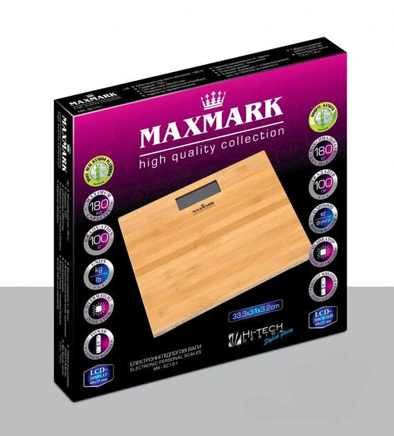 Ваги напольні Maxmark MK-SC151 (бамбук) - изображение 2