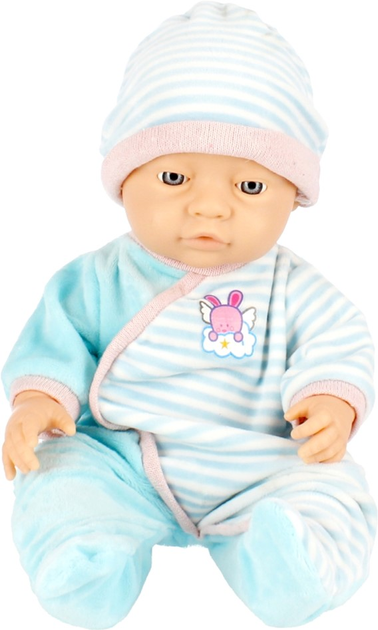 Lalka bobas JQ Baby w niebieskim garniturze w paski 40 cm (5908275184782) - obraz 2
