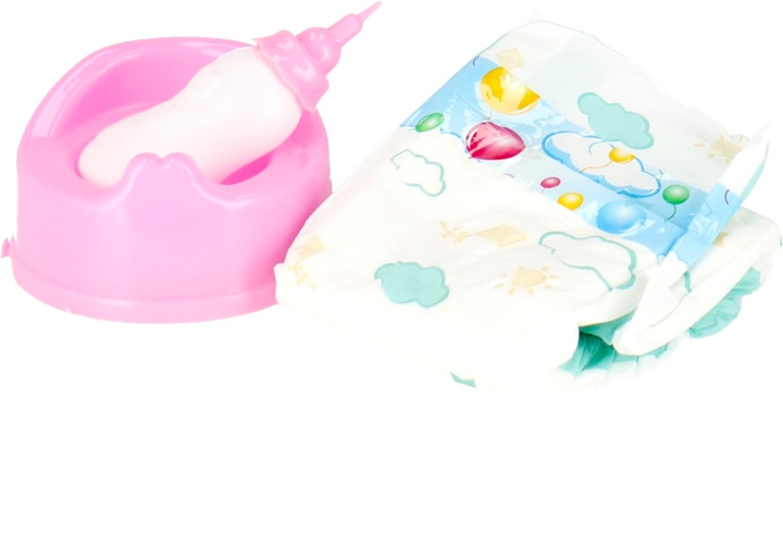 Lalka bobas LS Love Baby w różowej sukience 40 cm (5904335844931) - obraz 4