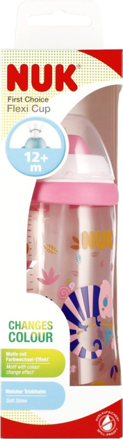 Kubek ze słomką Nuk First Choice Flexi Cup Różowy 300 ml (4008600439974) - obraz 1