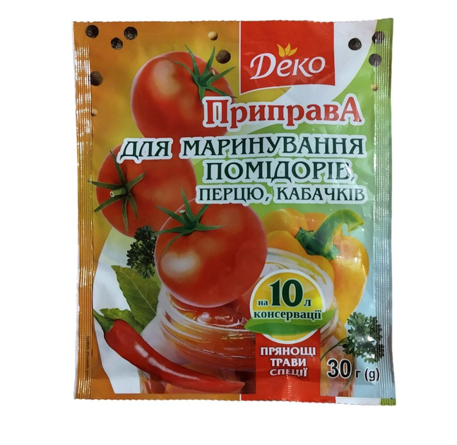 Приправа для маринования помидоров перца кабачков ТМ Деко 30 грамм от ...